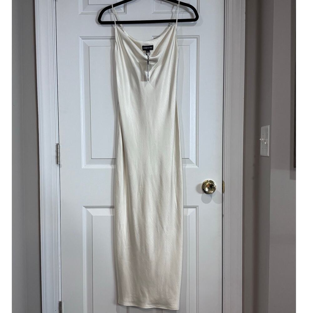 Kenneth Cole Sz S Cream Colored Slip Dress Long NWT Minimalist Quiet Luxury